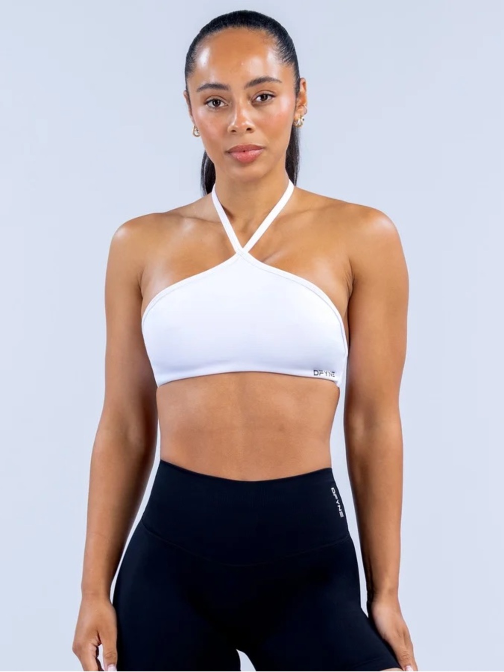 Dynamic high neck halter bra - OPTIC WHITE